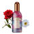 Compagnia Delle Indie woda toaletowa #23 Rosa e Muschi Rosa 100ml - butelka z brązowym atomizerem na białym tle, obok czerwona róża i biały kwiat.