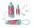 TESORI Ayurveda odświeżacz w spray'u - zestaw produktów z butelką 250 ml, mini spray'em, wiszącym zawieszką oraz płatkami kwiatów na białym tle.