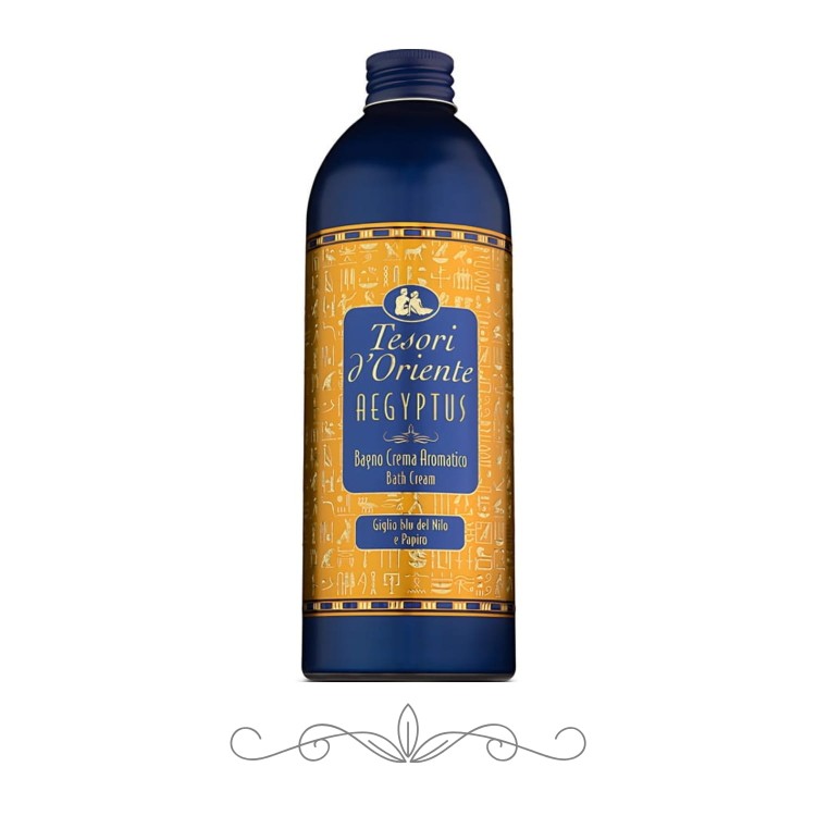 Tesori d'Oriente Aegyptus płyn do kąpieli - butelka 500 ml na białym tle, widok z przodu.
