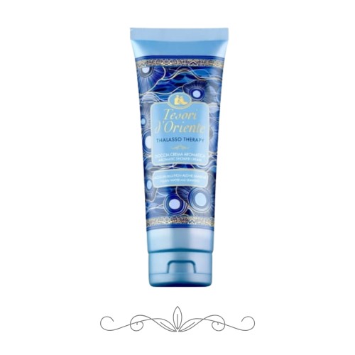 Tesori d'Oriente żel pod prysznic Thalasso Therapy - niebieska tunika 250 ml, widok frontalny na białym tle.