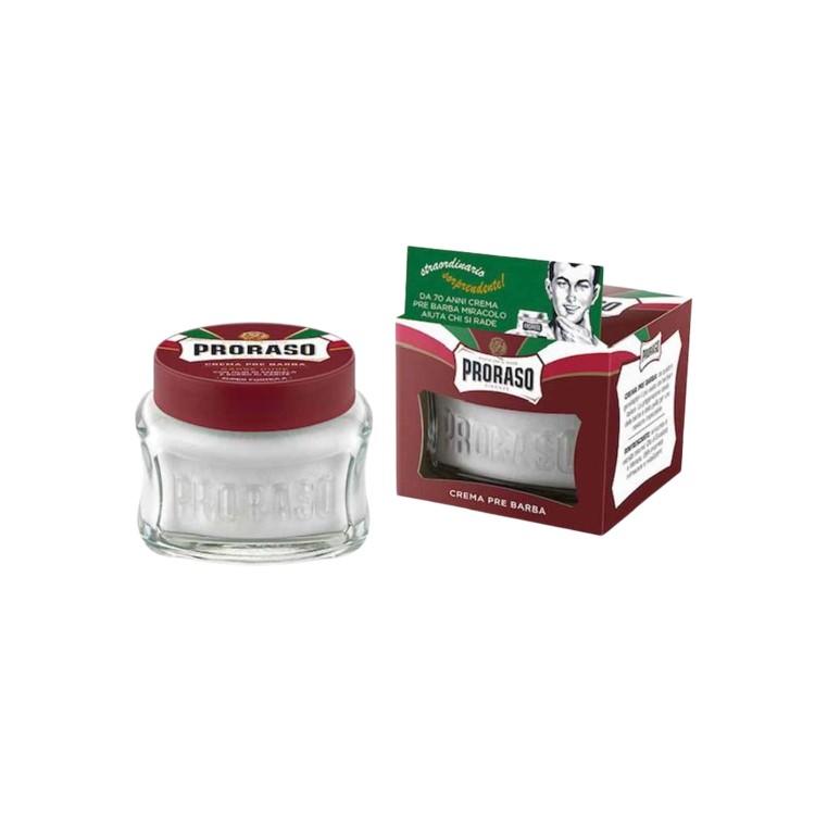 Proraso krem przed goleniem 100ml czerwony - produkt i opakowanie z przodu, widok kompletu