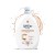 DERMOmed Crema di Sapone Mani Mandorla 1000ml - duża biała butelka z pompką, otoczona rozpryskującą się wodą w odcieniach beżu na białym tle.
