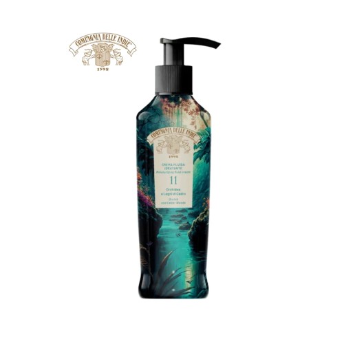 Compagnia Delle Indie krem do ciała nawilżający Orchidea i Legni di Cedro 250ml - butelka z pompką, widok frontalny na białym tle