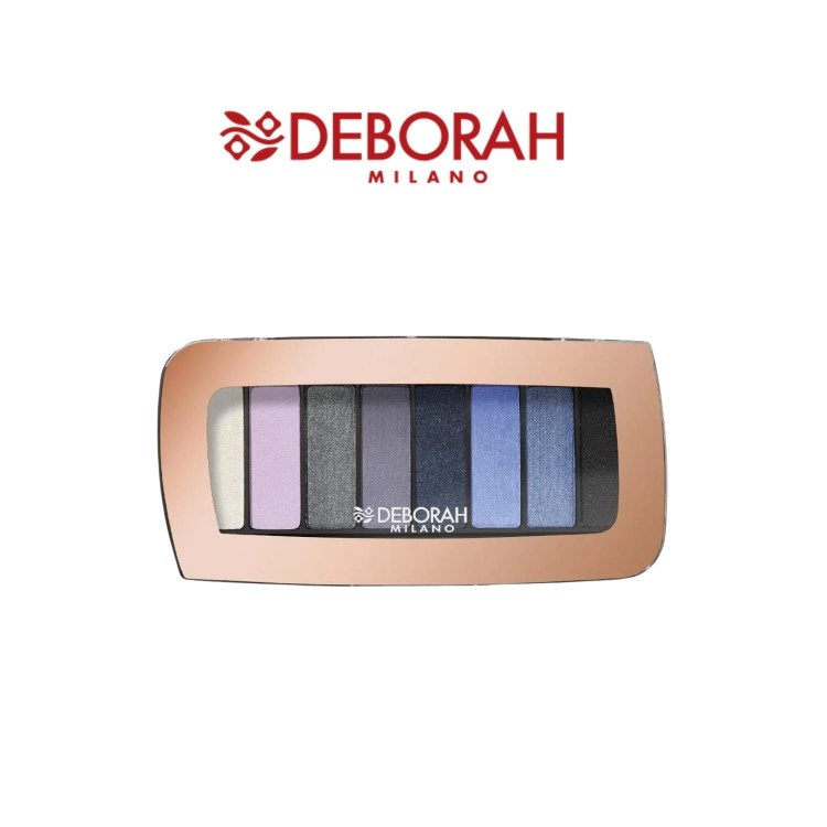 Deborah Milano paleta cieni do powiek 04 Moonlight - osiem odcieni w beżowej oprawie, widok od góry.