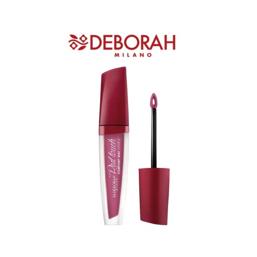 Deborah Milano Red Passion matowa pomadka w płynie Light Mauve 03 - opakowanie z aplikatorem, widok produktu na białym tle.