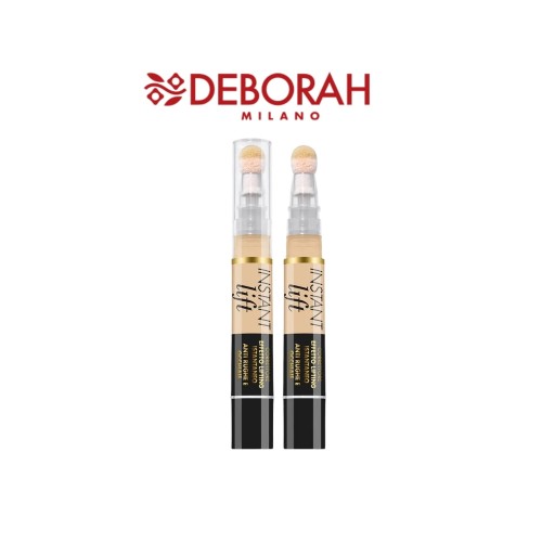Deborah Milano Instant Lift Concealer korektor Light 2.1 - dwie pędzle w opakowaniu, widok frontalny z logo marki.