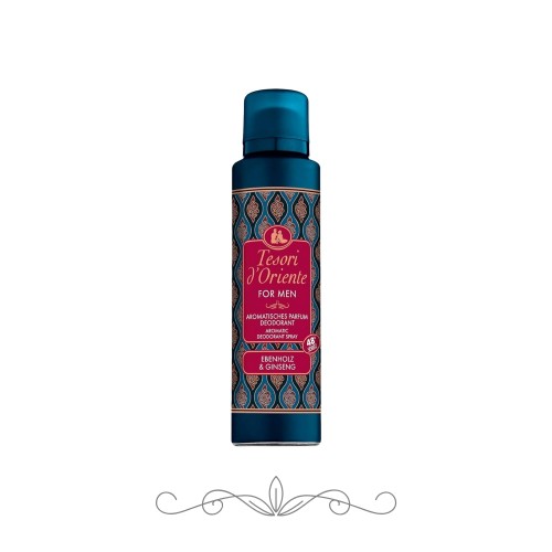 Tesori d'Oriente For Men dezodorant aromatyczny Ebenholz &amp; Ginseng - butelka aerozolowa na białym tle.